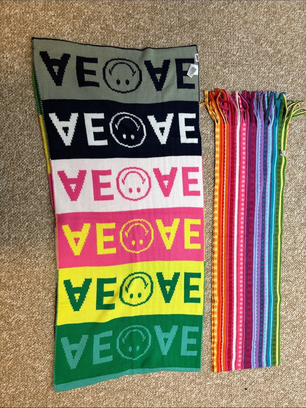 Pair of colorful multicolor scarves